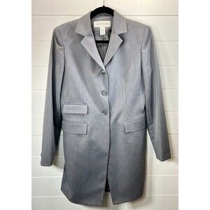 Jones New York Pant Suit Polyester Gray Womens 6 Office Siren Y2K CorpCore